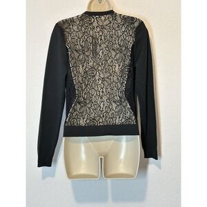 NWT Black Sweater The Back Is Sheer Lace Whimsigoth Fairy Grunge Coquette Medium